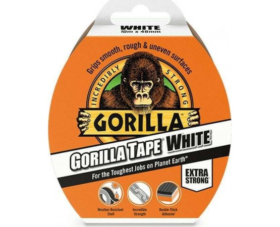 Gorilla Αυτοκόλλητη Υφασμάτινη Ταινία Λευκή 48mmx10m