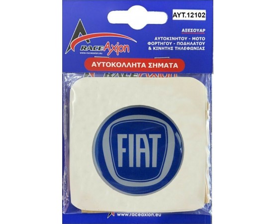 Race Axion Αυτοκόλλητα Σήματα Fiat 5.5cm για Ζάντες Αυτοκινήτου σε Μπλε Χρώμα 4τμχ